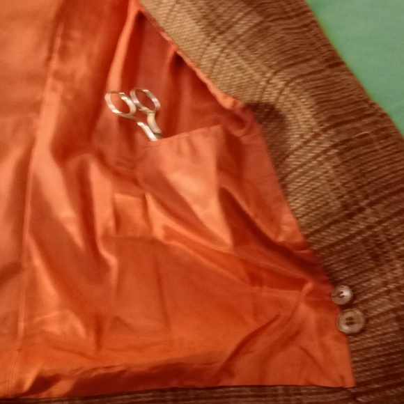 CASA DE LANA BROWN WOOL TWEED BLAZER, SIZE 5/6 - Picture 8 of 12